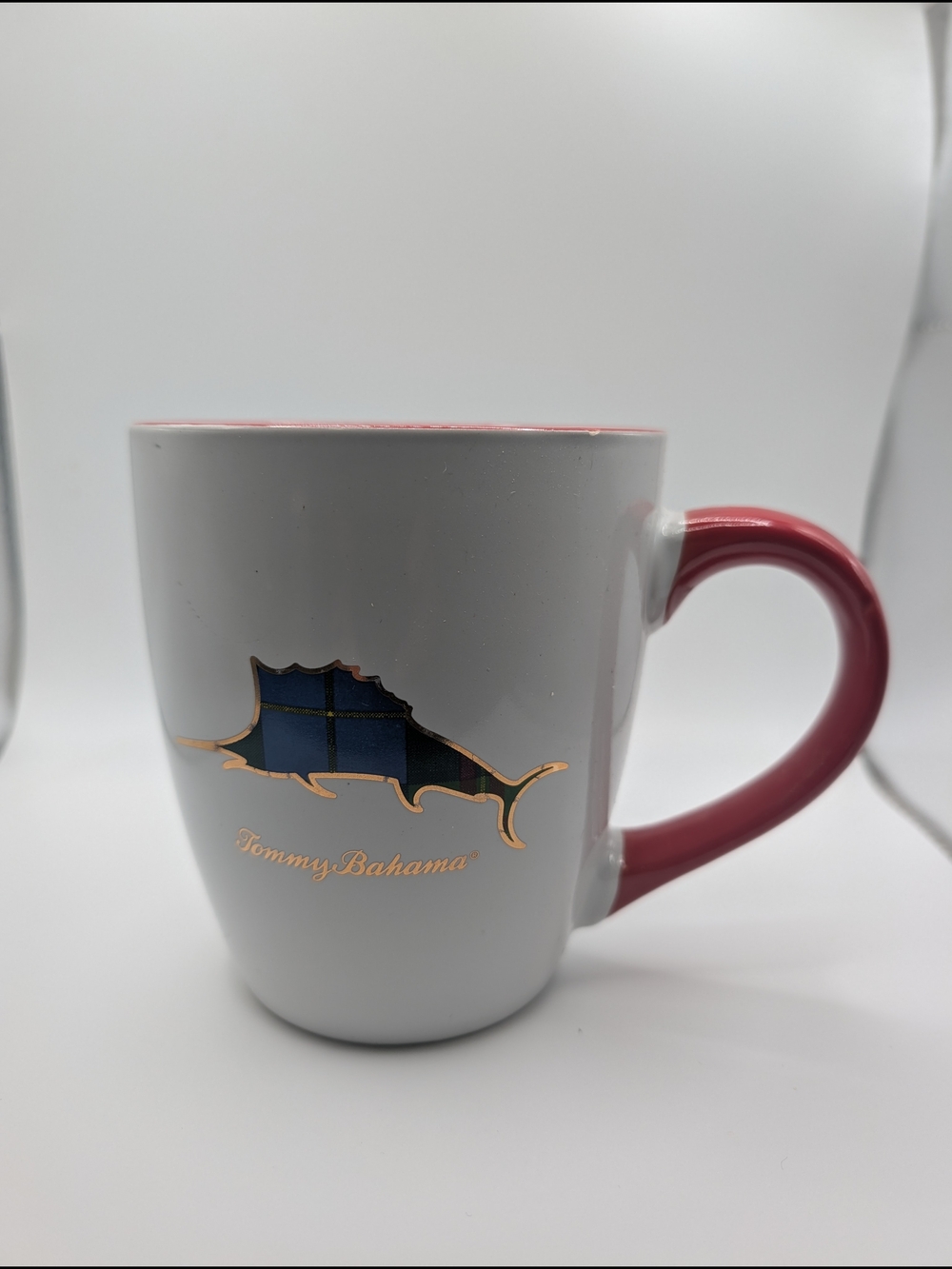 Tommy Bahama White and Red Ceramic Fish Mug